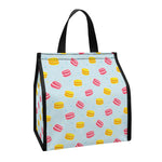 Pink And Yellow Macaron Pattern Print Insulated Lunch Tote