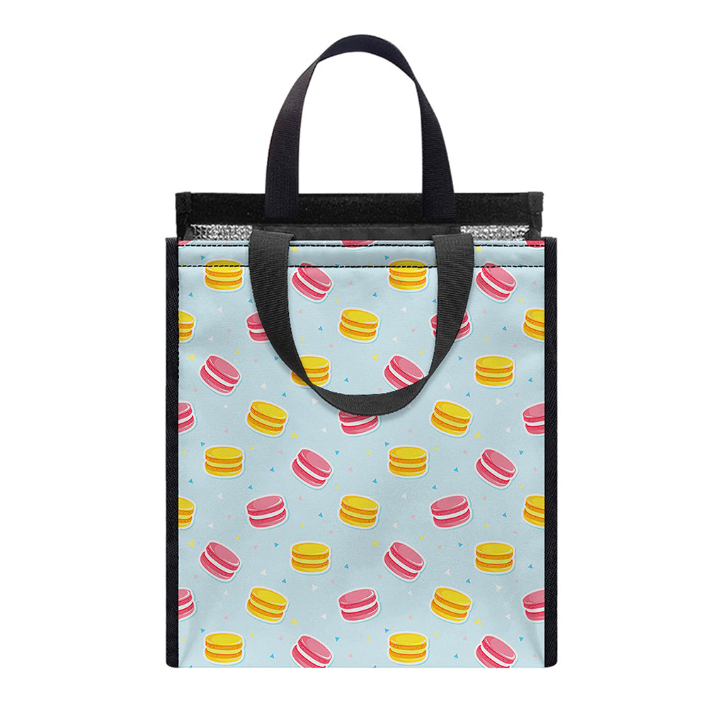 Pink And Yellow Macaron Pattern Print Insulated Lunch Tote