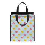 Pink And Yellow Macaron Pattern Print Insulated Lunch Tote
