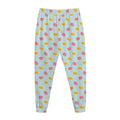 Pink And Yellow Macaron Pattern Print Jogger Pants