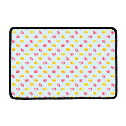 Pink And Yellow Macaron Pattern Print Kitchen Mat