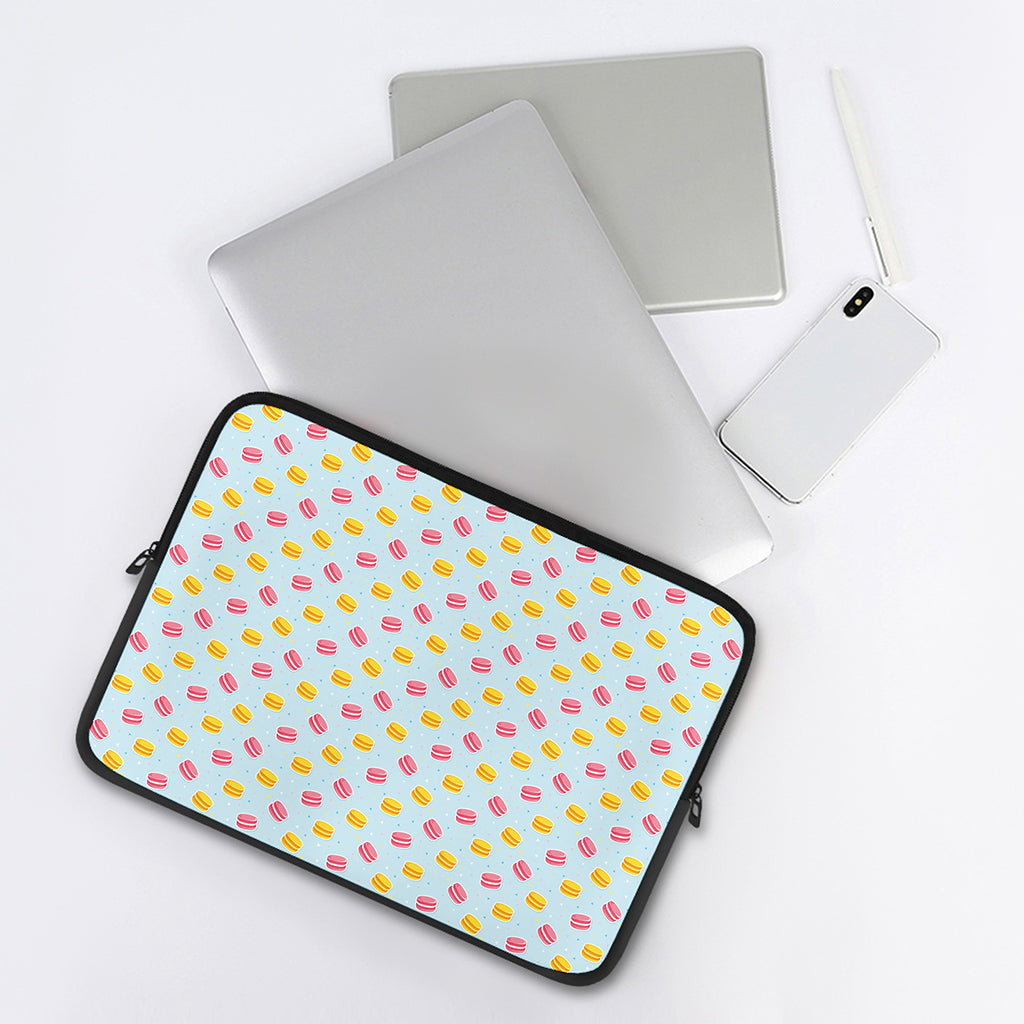 Pink And Yellow Macaron Pattern Print Laptop Sleeve