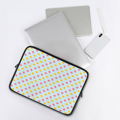 Pink And Yellow Macaron Pattern Print Laptop Sleeve