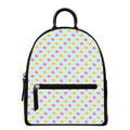Pink And Yellow Macaron Pattern Print Leather Backpack