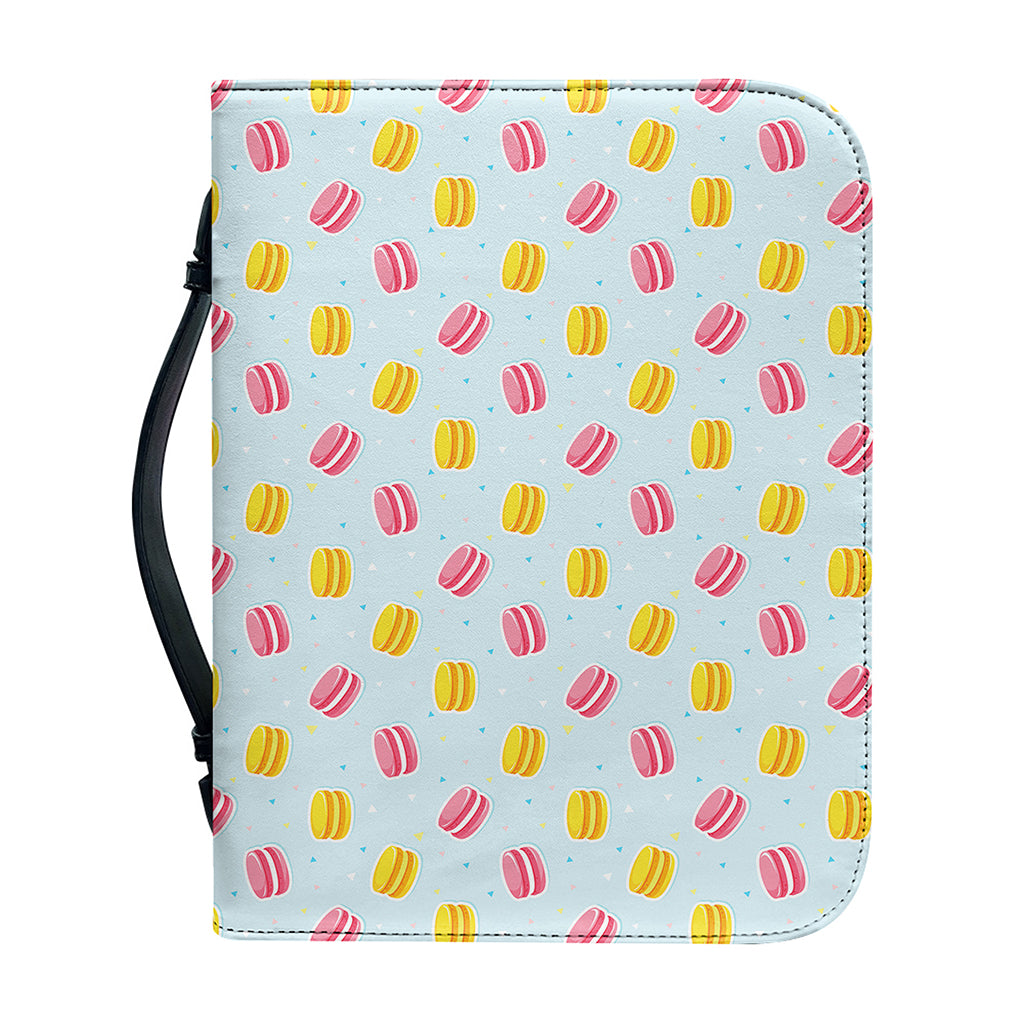 Pink And Yellow Macaron Pattern Print Leather Bible Cover