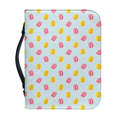 Pink And Yellow Macaron Pattern Print Leather Bible Cover