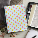 Pink And Yellow Macaron Pattern Print Leather Bible Cover