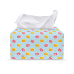 Pink And Yellow Macaron Pattern Print Leather Tissue Box Cover