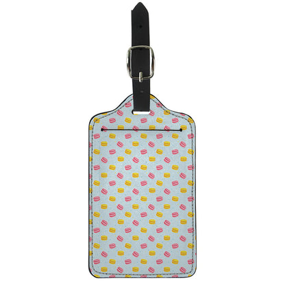 Pink And Yellow Macaron Pattern Print Luggage Tag