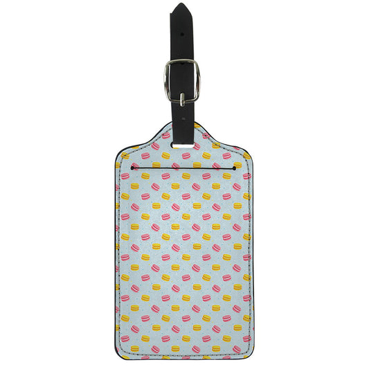 Pink And Yellow Macaron Pattern Print Luggage Tag