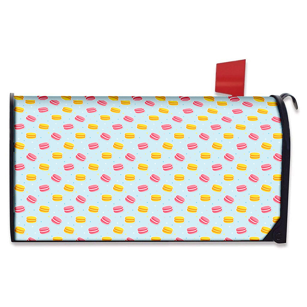 Pink And Yellow Macaron Pattern Print Mailbox Cover