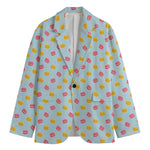 Pink And Yellow Macaron Pattern Print Men's Blazer