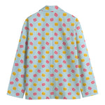 Pink And Yellow Macaron Pattern Print Men's Blazer