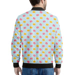Pink And Yellow Macaron Pattern Print Men's Bomber Jacket