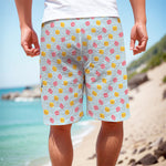 Pink And Yellow Macaron Pattern Print Men's Cargo Shorts
