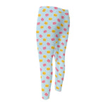 Pink And Yellow Macaron Pattern Print Men's Compression Pants