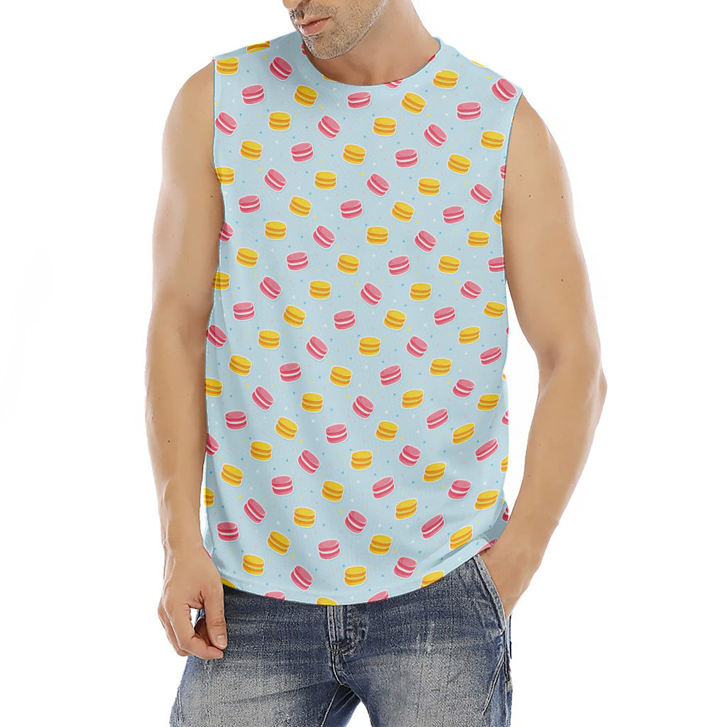 Pink And Yellow Macaron Pattern Print Men's Fitness Tank Top