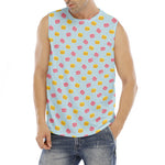 Pink And Yellow Macaron Pattern Print Men's Fitness Tank Top