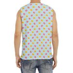 Pink And Yellow Macaron Pattern Print Men's Fitness Tank Top