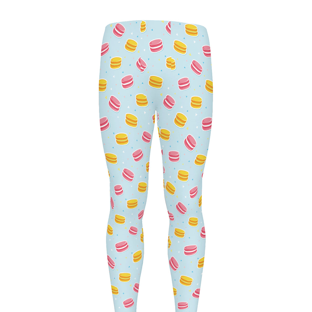 Pink And Yellow Macaron Pattern Print Men's leggings