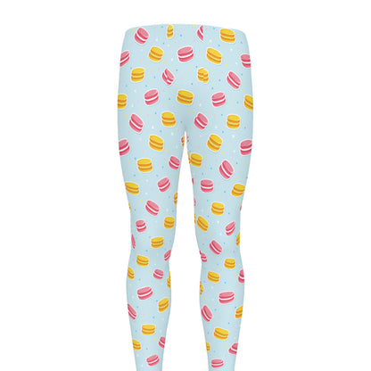 Pink And Yellow Macaron Pattern Print Men's leggings