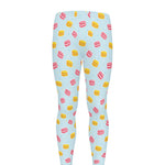 Pink And Yellow Macaron Pattern Print Men's leggings