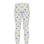 Pink And Yellow Macaron Pattern Print Men's leggings