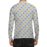 Pink And Yellow Macaron Pattern Print Men's Long Sleeve Rash Guard
