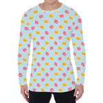 Pink And Yellow Macaron Pattern Print Men's Long Sleeve T-Shirt