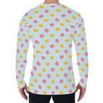 Pink And Yellow Macaron Pattern Print Men's Long Sleeve T-Shirt