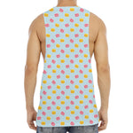 Pink And Yellow Macaron Pattern Print Men's Muscle Tank Top