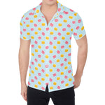 Pink And Yellow Macaron Pattern Print Men's Shirt