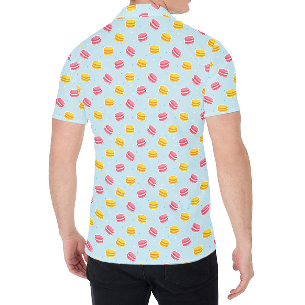 Pink And Yellow Macaron Pattern Print Men's Shirt