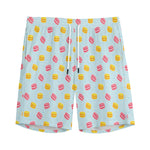 Pink And Yellow Macaron Pattern Print Men's Sports Shorts