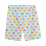 Pink And Yellow Macaron Pattern Print Men's Sports Shorts