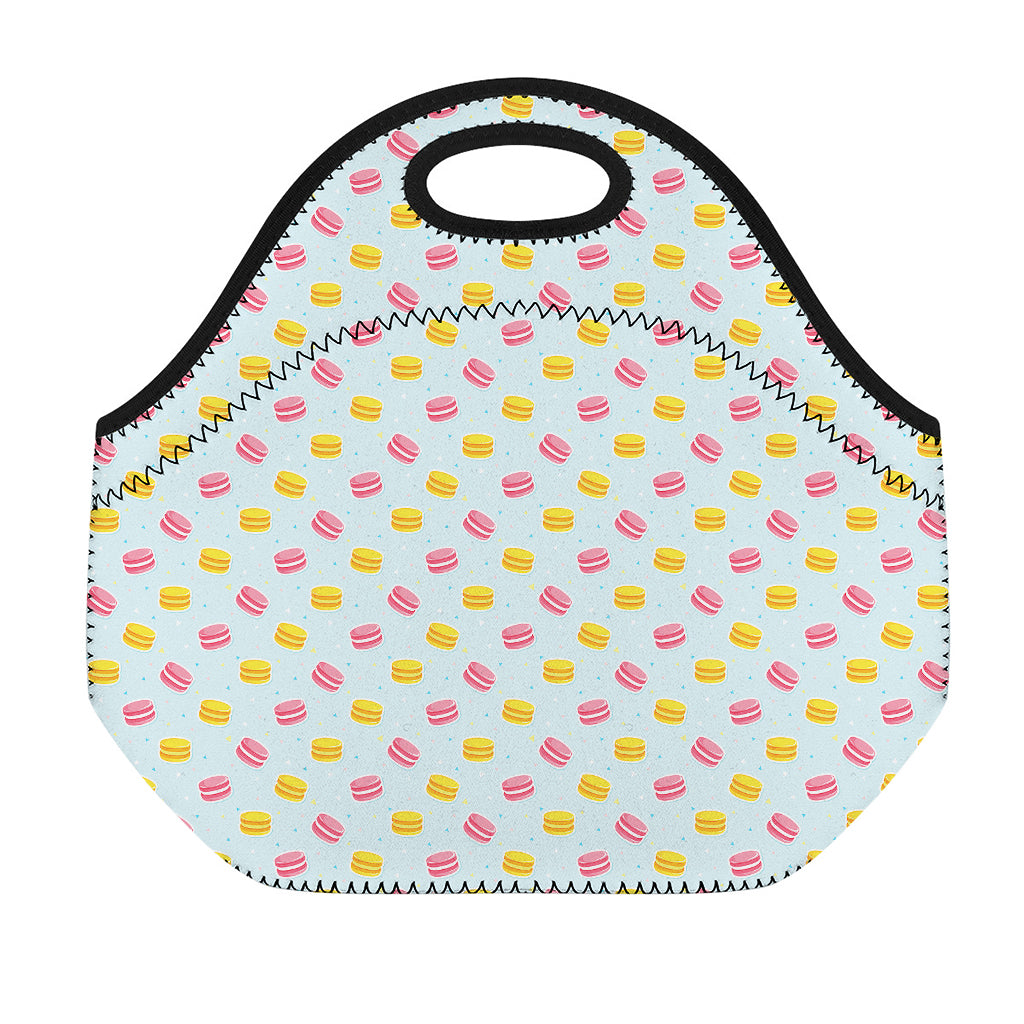 Pink And Yellow Macaron Pattern Print Neoprene Lunch Bag