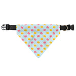 Pink And Yellow Macaron Pattern Print Over The Collar Dog Bandana