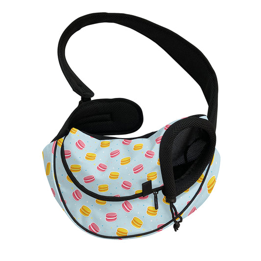 Pink And Yellow Macaron Pattern Print Pet Sling Carrier