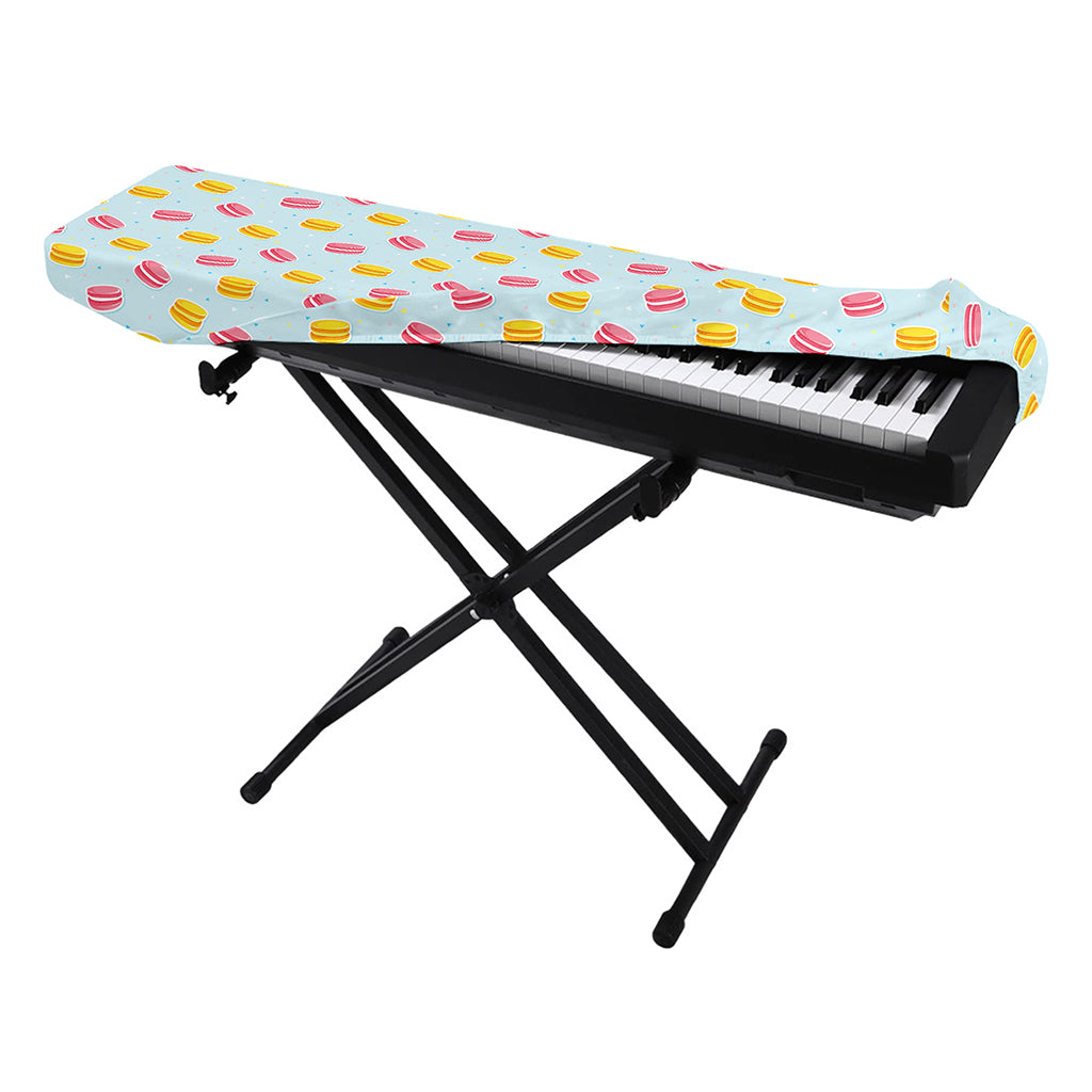 Pink And Yellow Macaron Pattern Print Piano Keyboard Cover
