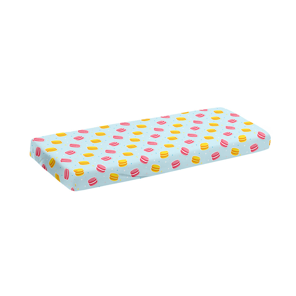 Pink And Yellow Macaron Pattern Print Piano Keyboard Cover
