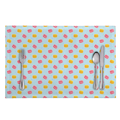 Pink And Yellow Macaron Pattern Print Placemat