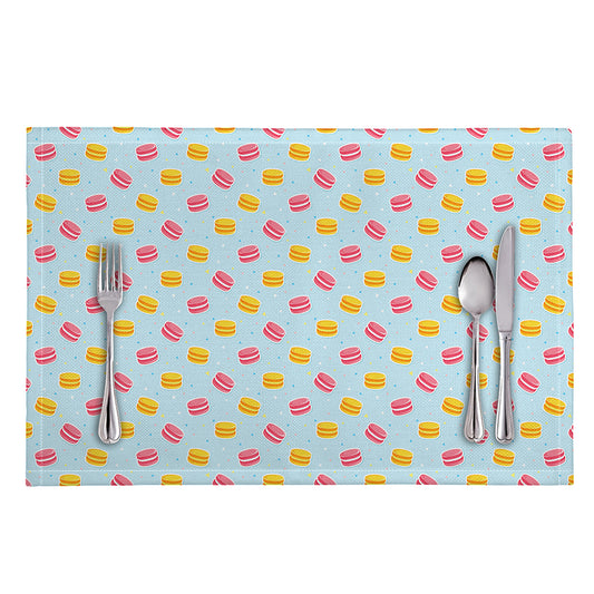 Pink And Yellow Macaron Pattern Print Placemat