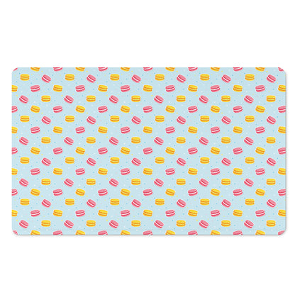 Pink And Yellow Macaron Pattern Print Polyester Doormat