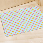 Pink And Yellow Macaron Pattern Print Polyester Doormat