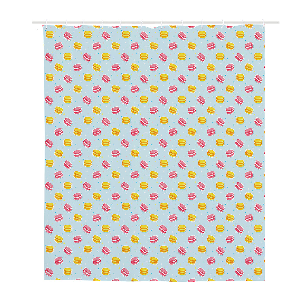 Pink And Yellow Macaron Pattern Print Polyester Shower Curtain