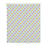 Pink And Yellow Macaron Pattern Print Polyester Shower Curtain