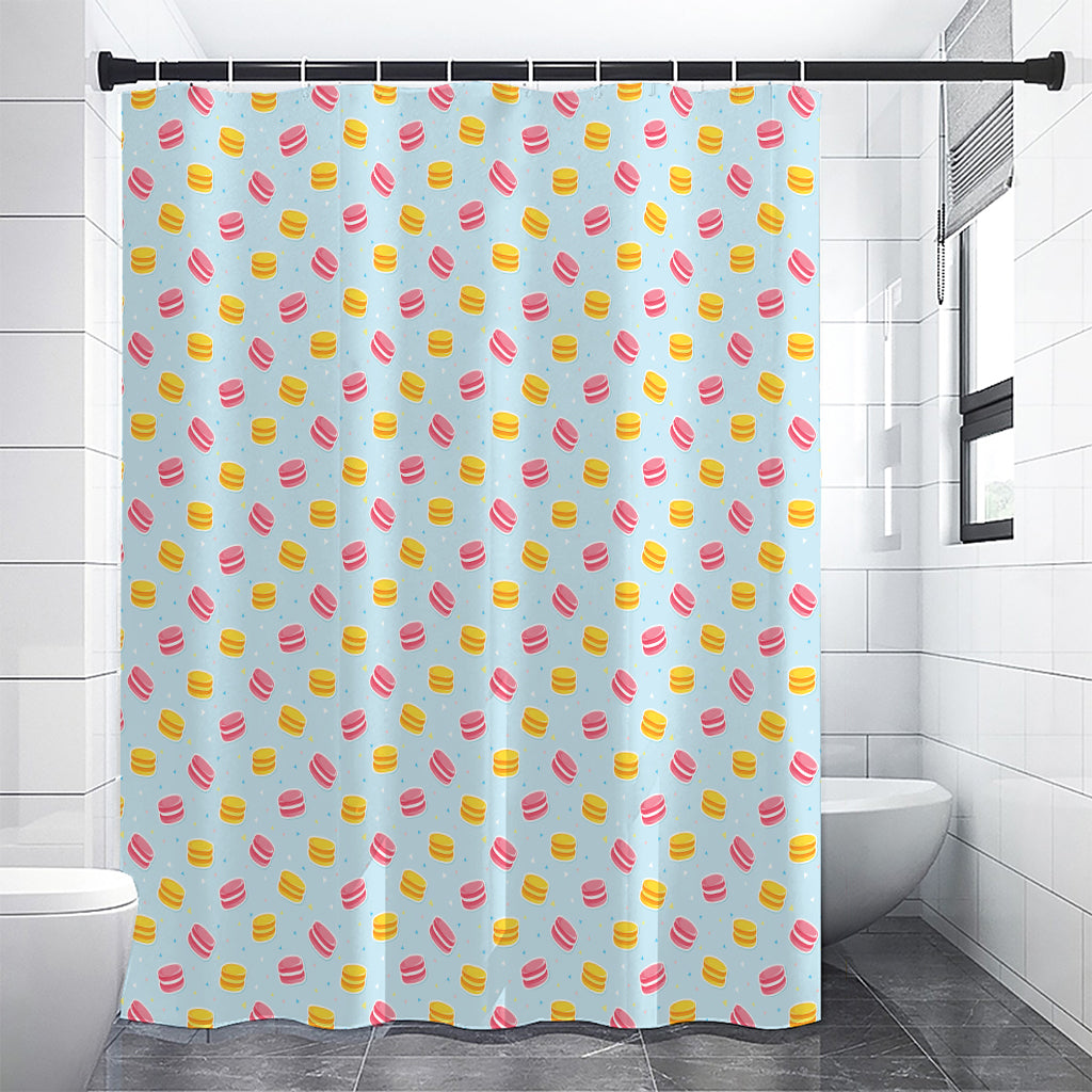 Pink And Yellow Macaron Pattern Print Premium Shower Curtain