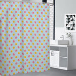 Pink And Yellow Macaron Pattern Print Premium Shower Curtain