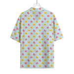 Pink And Yellow Macaron Pattern Print Rayon Hawaiian Shirt
