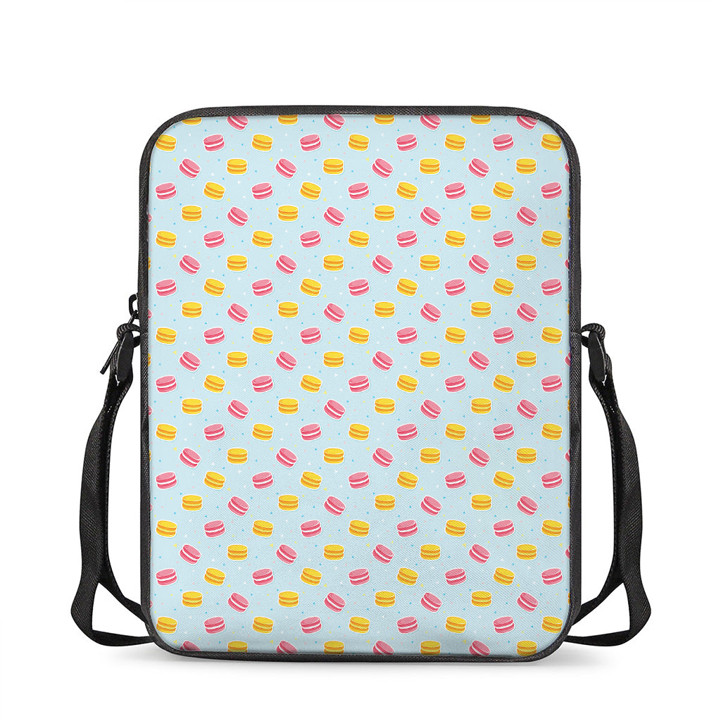 Pink And Yellow Macaron Pattern Print Rectangular Crossbody Bag